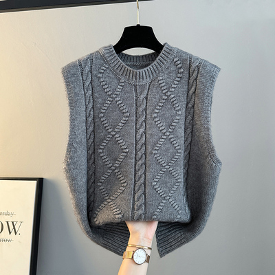 马甲女款针织毛衣外套坎肩马夹