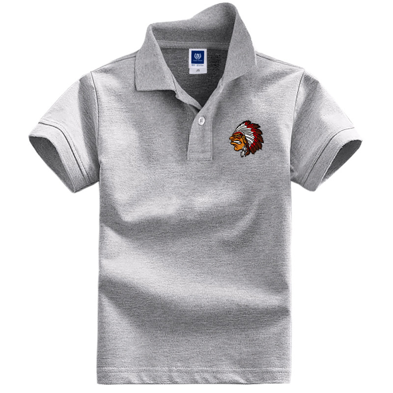 儿童纯色polo衫白色短袖女童学生夏季校服大童纯棉翻领T恤男童装