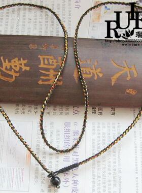 防小人五色线黑曜石扣金刚结红腰带黑色绳腰链YD98