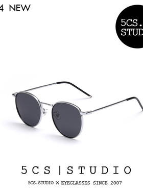 2024刘仁娜宋慧乔韩版偏光复古金属椭圆形潮流太阳镜墨镜男女017