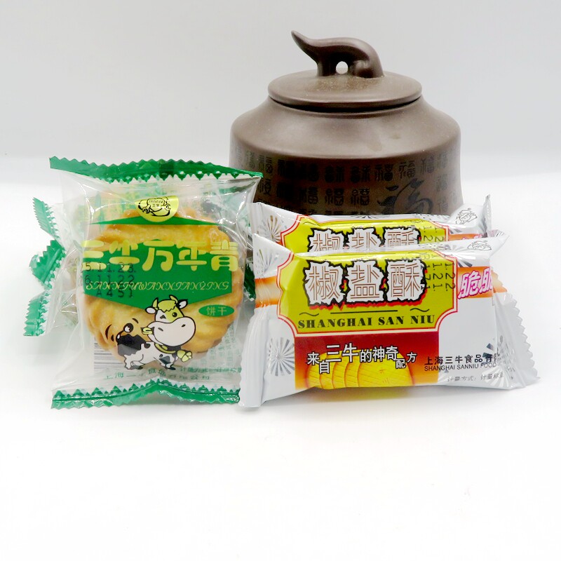 正宗上海三牛食品万年青葱油味/椒盐酥饼干独立包装休闲零食点心