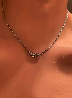 钛钢不退色项链男款洗澡可戴女生