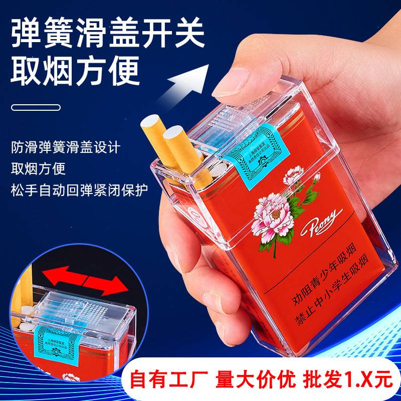 跨境整包透明可视烟盒20支装烟盒软硬包通用男士便携烟套防压外贸