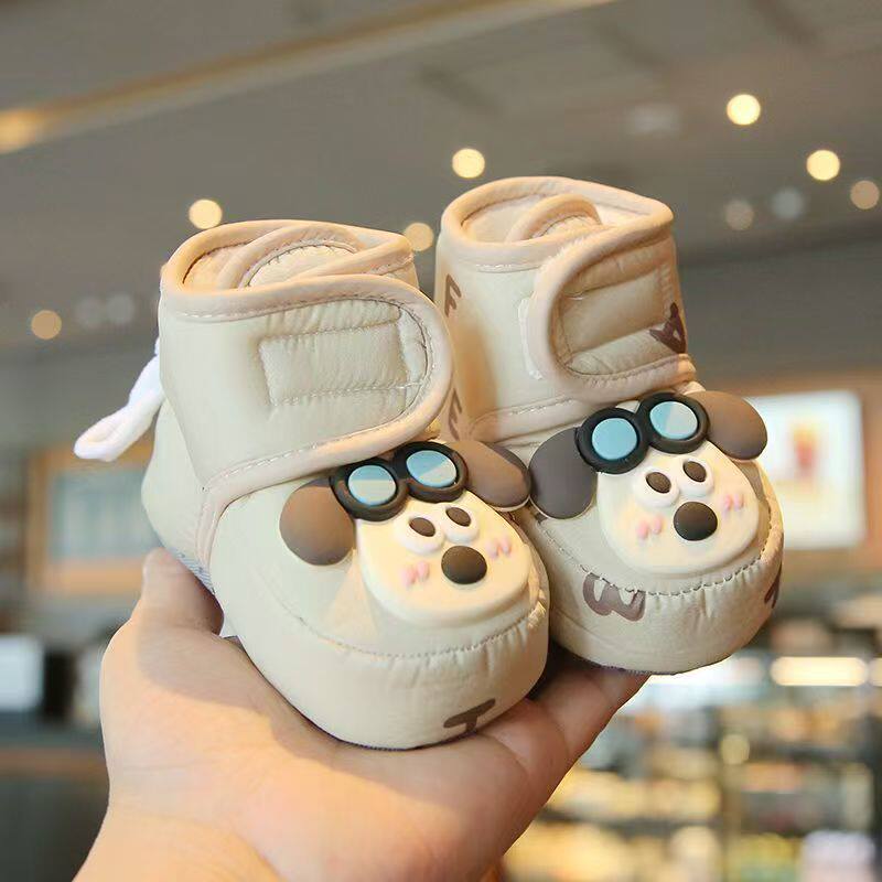 婴儿棉鞋秋冬加绒0-1岁宝宝步前鞋保暖加厚学步鞋新生儿软底鞋子