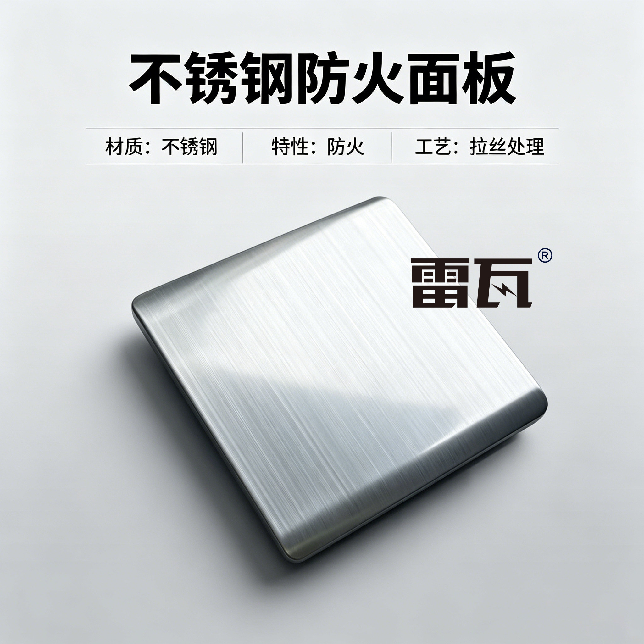 86型暗装不锈钢防火预留空白面板图片