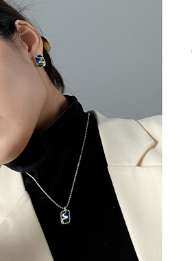 项链纯银女锆石纯银纯锆石简约