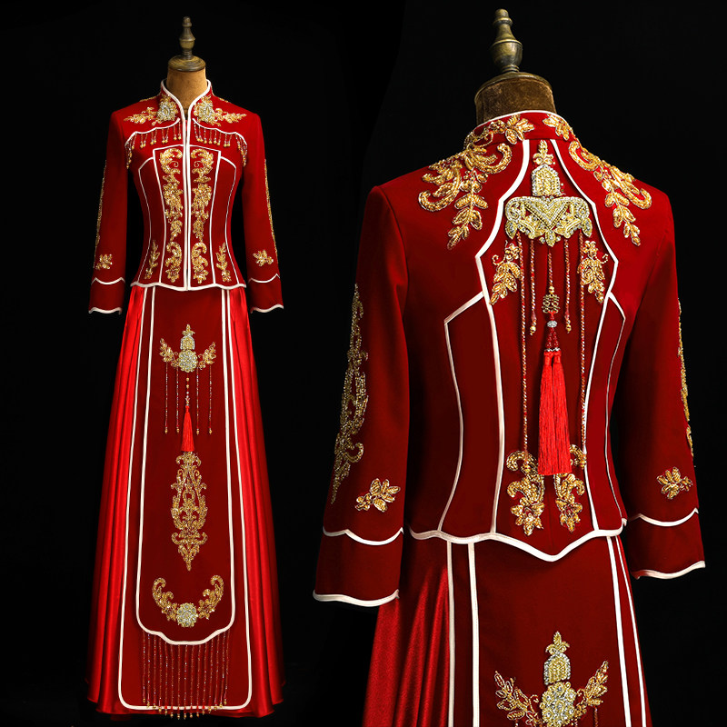 秀禾服新娘2021年新款中式婚纱结婚中式敬酒服礼服秀禾凤冠霞帔女