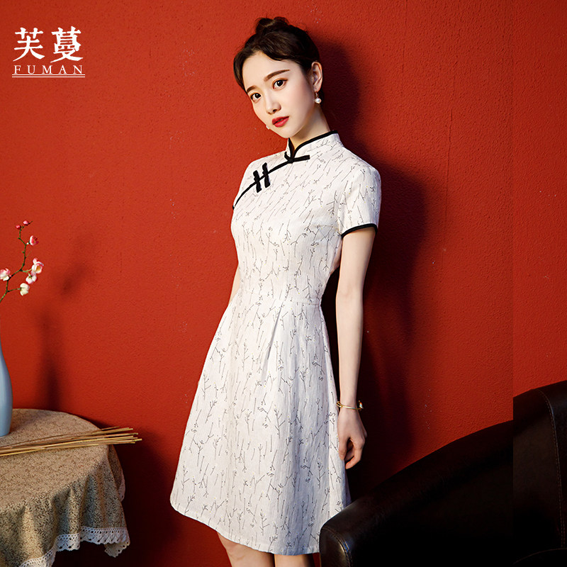 少女年轻款旗袍夏季2019新款女中国风改良版连衣裙小短款现代甜美|ruв категории Женская одежда, Cвадебные платья, ципао - от Buy2taobao.com для оказания профессиональной услуги покупки агента Taobao
