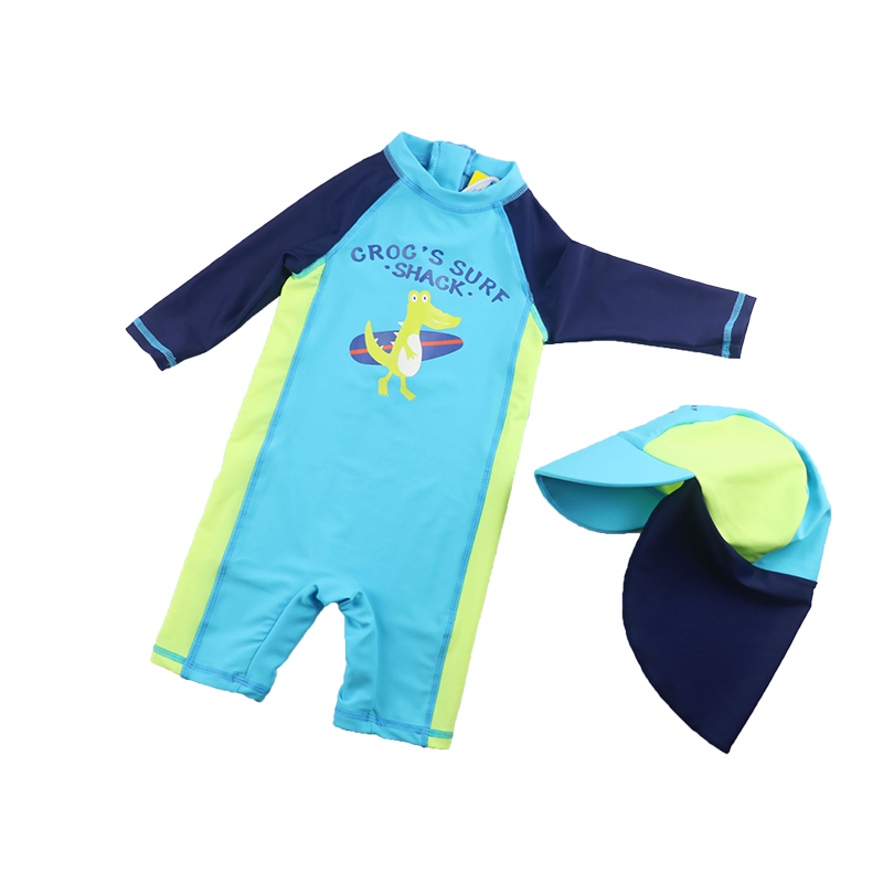 连体防晒速干冲浪服儿童泳衣