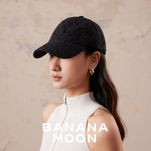 Banana moon仙气新中式_进口肌理股线提花棒球帽立体纹蕾丝鸭舌帽
