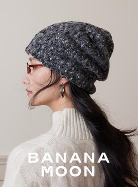 意式老钱范_双层加厚大肚夹花冷帽浣熊绒澳毛混纺轻柔针织套头帽