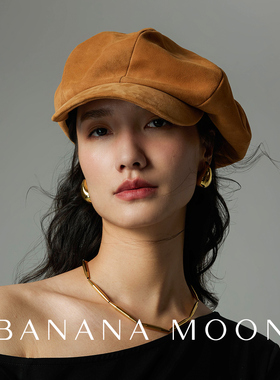 HATSUP日系韩版羊皮八角帽oversize休闲报童帽秋冬女款休闲鸭舌帽
