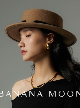 松弛感拉满_经典Boater平顶礼帽高颜值搭配王马海毛装饰羊毛呢帽