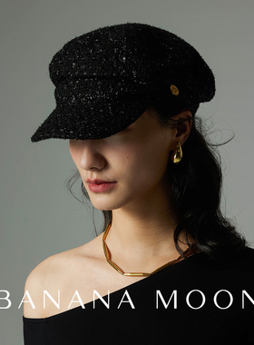 不张扬的小香  经典黑色羊毛混纺纱小香黑色报童帽软款褶皱显脸小