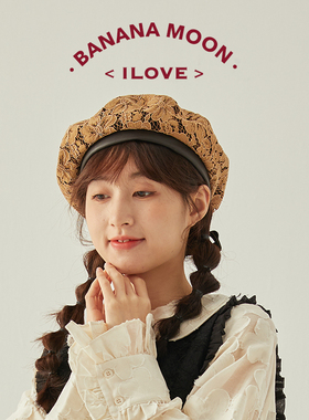 原创设计重工法蕾蓓蕾帽秋冬双层保暖女帽丝绒蝴蝶结复古画家帽