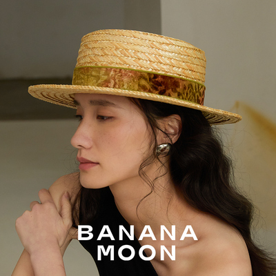 60年代VTG神帽定制非奕麦秆台湾产植物染康康帽经典BOATERHAT草帽