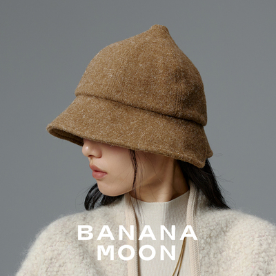 时髦分沿加分项_稀有白葱羊毛混纺_古灵精灵尖尖秋冬渔夫帽保暖