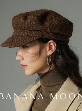 秋日美拉德_焦糖棕硬挺RB风帅气英伦报童帽立体压纹休闲船长帽