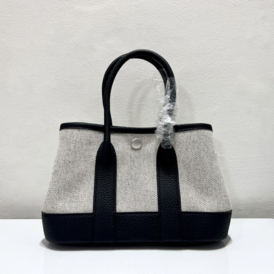 定制手工蜡线帆布熊猫色花园包