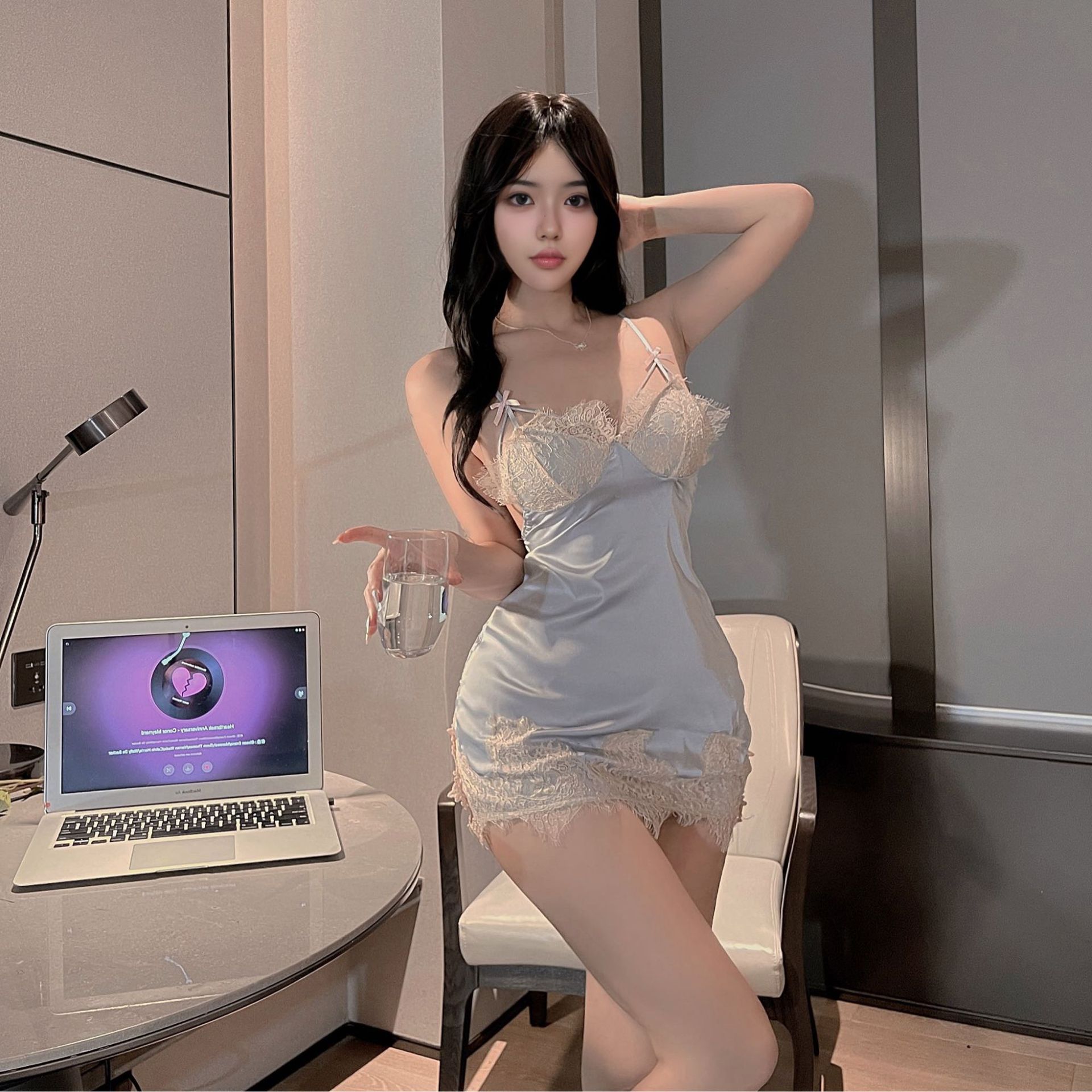 性感睡衣女纯欲风透视心机超辣新款时尚高档蕾丝吊带睡裙
