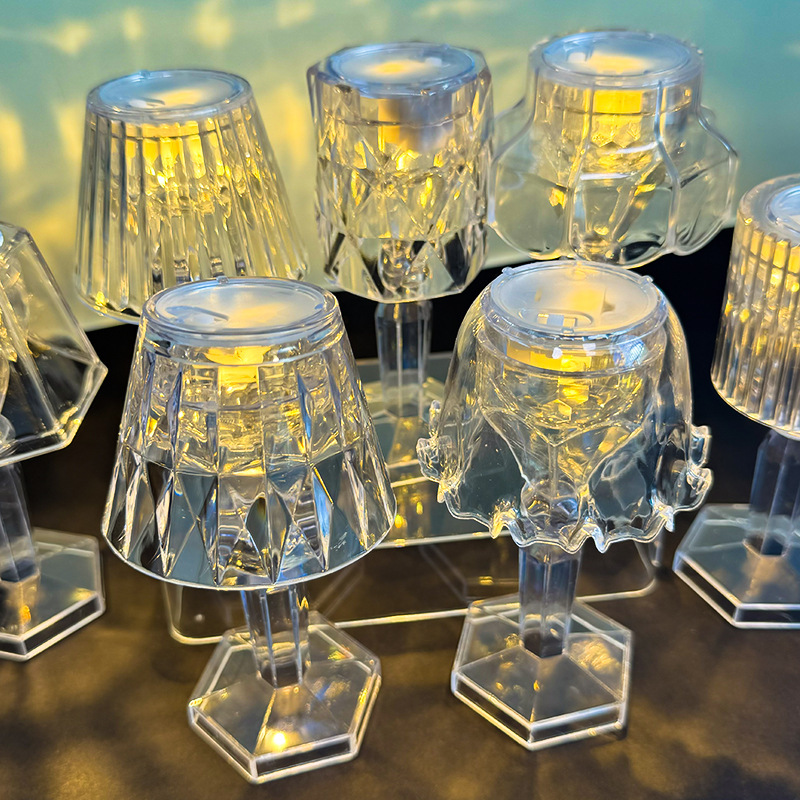 钻石小夜灯LED灯床头酒吧创意氛围电子蜡烛灯ins风浪漫装饰小台灯