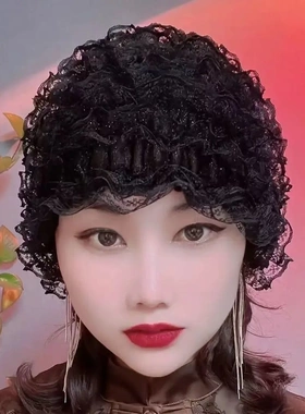 娜娜家的工厂遮盖白发包头帽薄款发帽网纱蕾丝帽子假发帽四季款