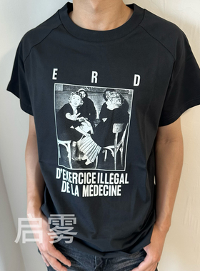 ERD24ss忧郁的富二代美式复古做旧水洗印花短袖T恤男女宽松半袖衫