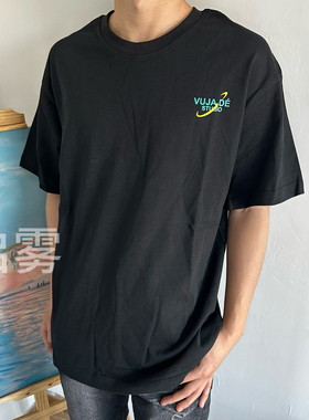 Vujade VD003印花标语字母复古cleanfit男女情侣短袖简约百搭T恤