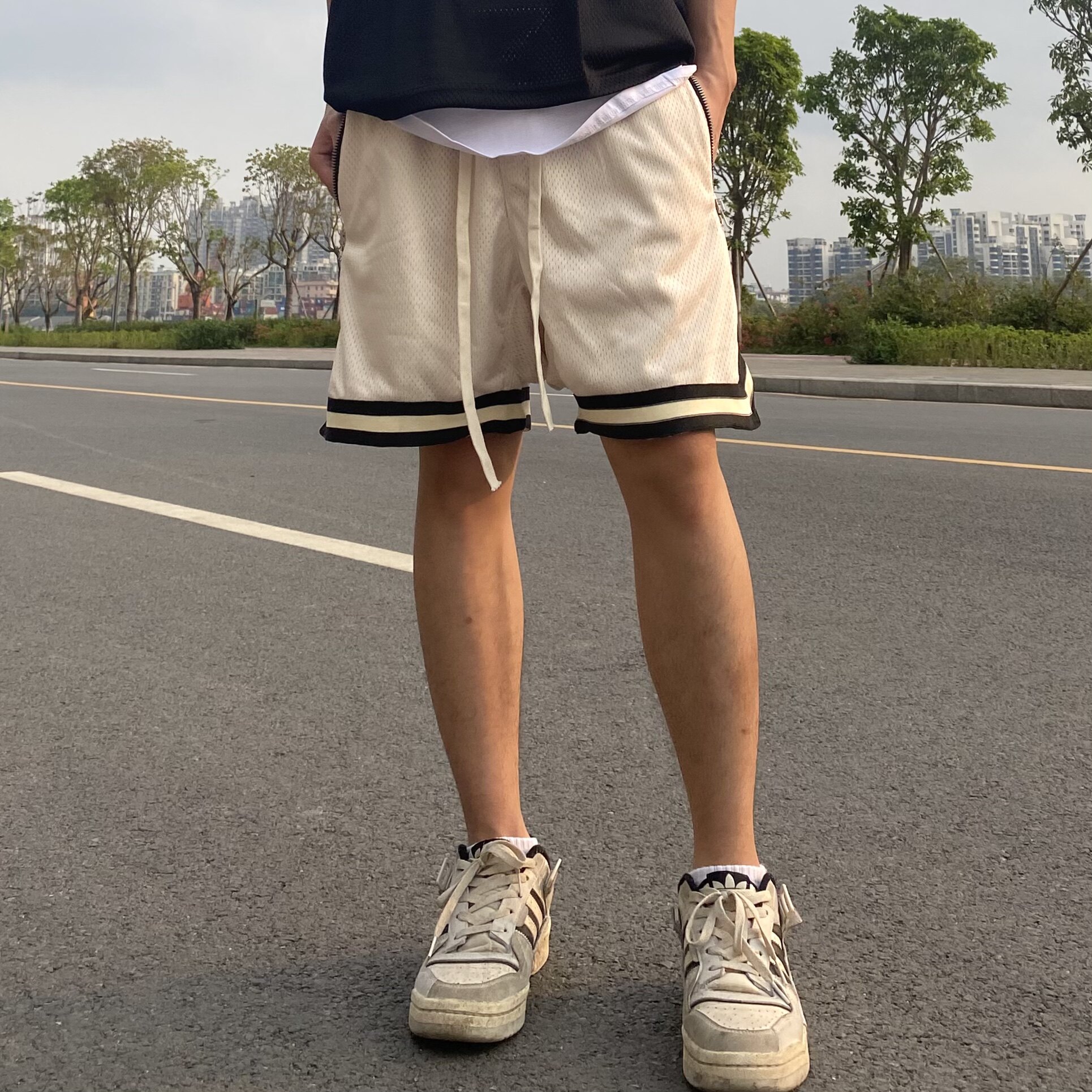 fog第五季网眼短裤运动篮球裤抽绳美式高街宽松休闲风重磅男女款