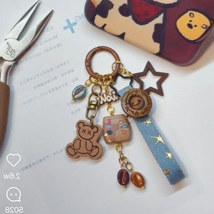 小红书同款美式复古小熊手机壳挂件可爱咕卡小挂饰包包挂件钥匙扣