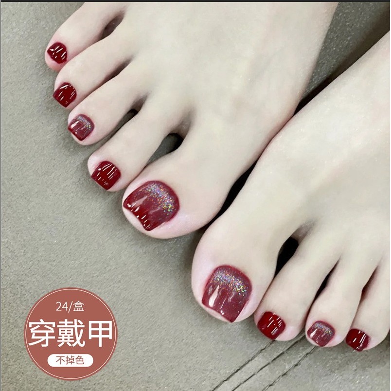 穿戴脚趾甲038夏天穿戴甲脚指甲贴片新款显白脚趾甲美甲贴片成品