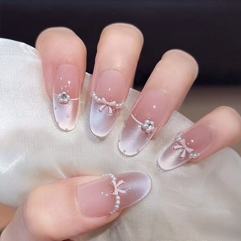 手工儿童美甲穿戴甲高级感中长款粉色元气少女指甲贴片2026年新款,彩妆/香水/美妆工具,穿戴甲/甲片,淘宝优惠券,粉丝福利购,淘宝优惠卷
