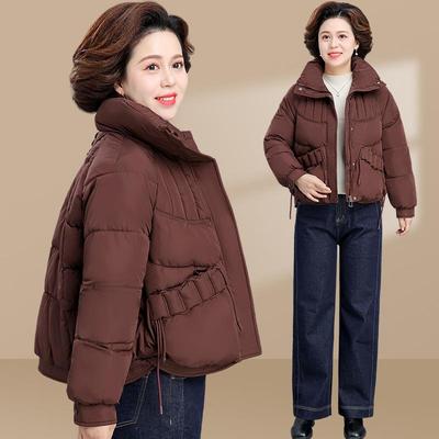 50多岁妈妈棉服冬季2025新款中老年外套女秋冬洋气小个子短款棉袄
