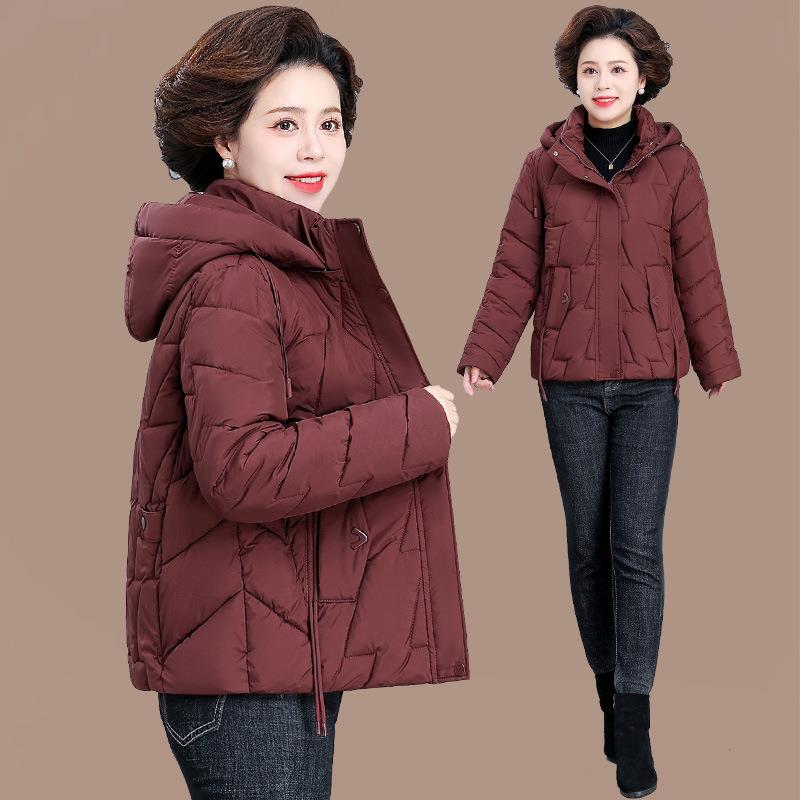 2025蛇年本命年衣服妈妈装羽绒棉服加厚老年人棉袄女款奶奶装外套