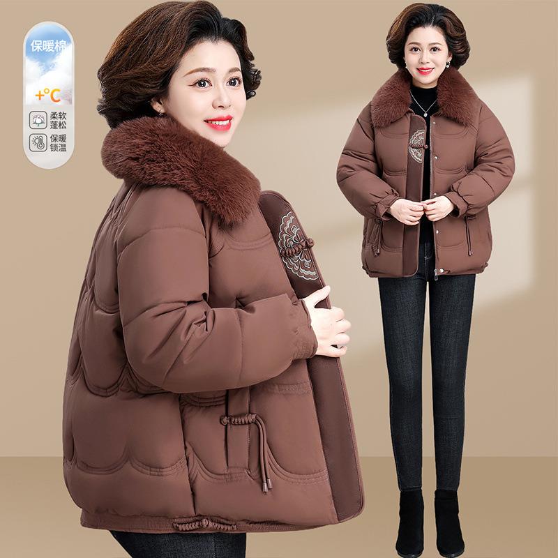 妈妈冬装外套2025新款棉袄加厚棉衣洋气秋冬季羽绒棉服女款中年女