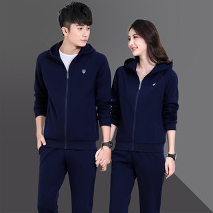 2026秋季情侣运动套装男女连帽卫衣两件套跑步服春秋休闲运动服女