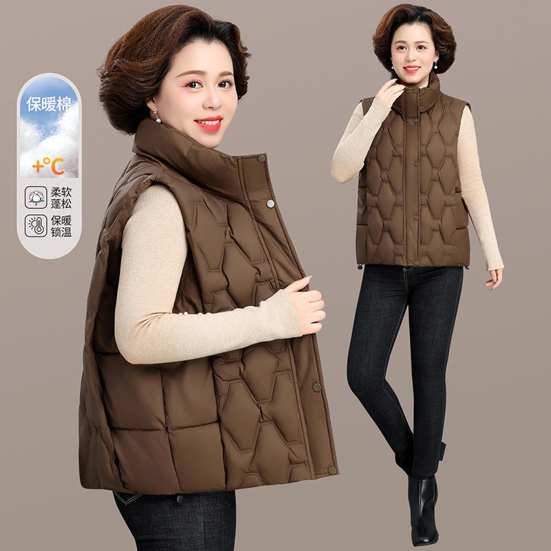 妈妈轻薄羽绒棉服秋冬马甲外套中年女士背心小个子贵夫人冬装马夹