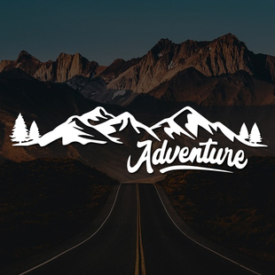 “Adventure” 山峦树影汽车贴纸为爱车注入探险灵魂车窗车身全贴