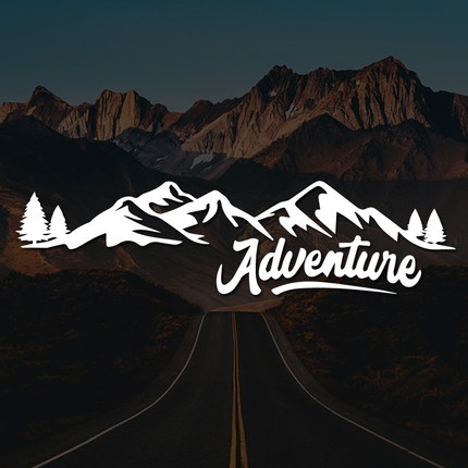 “Adventure” 山峦树影汽车贴纸为爱车注入探险灵魂车窗车身全贴