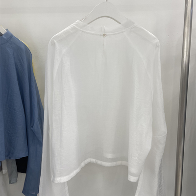 圆领天丝轻薄套头上衣潮