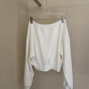 韩国辣妹卫衣早秋新款2024女装宽松慵懒设计感小众休闲一字肩上衣