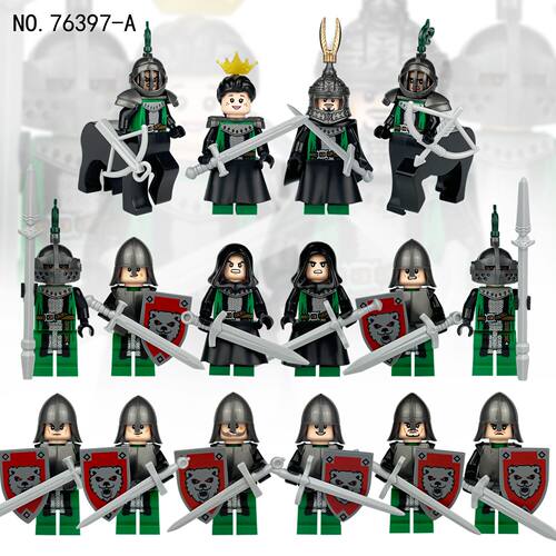 4款骑士团76397-A古罗马世纪人仔小颗粒积木玩具武器跨境