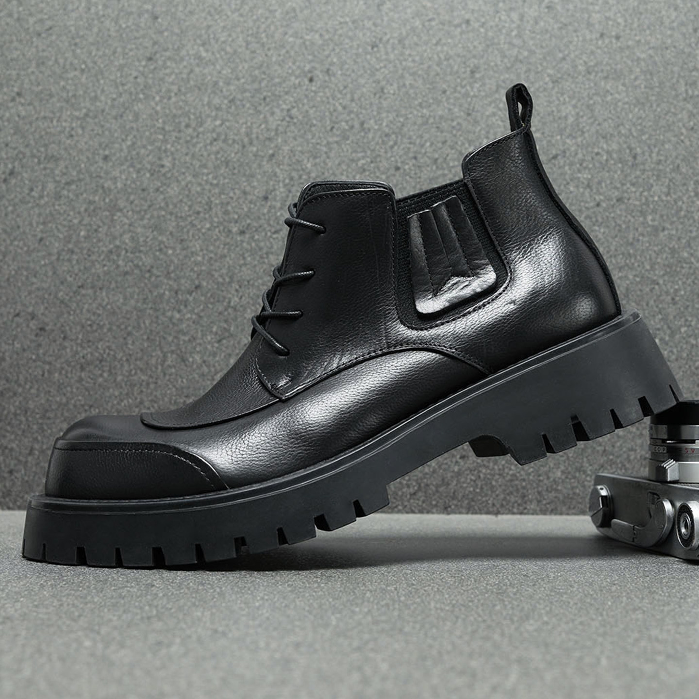 头层牛皮马丁靴男款2025新款冬季加绒保暖皮靴男真皮厚底短筒靴子