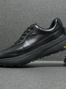 全牛皮男鞋2025年冬季新款真皮男士休闲鞋厚底黑色高级运动皮鞋男