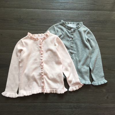 小a精梳纯棉木耳边宝宝针织毛衣