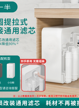 另一半适配沁园小白鲸/海王/小水钻改通用RO滤芯PGP/CTO碳棒平替