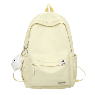 纯色书包女学院风初中生高中生简约休闲背包大容量小学生双肩包夏