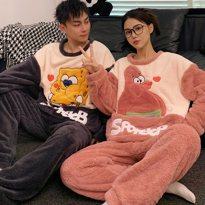 情侣装睡衣一男一女新款