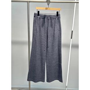 艾诺丝2025年冬季新款慵懒风松紧腰抽绳针织裤女休闲裤子AR314111