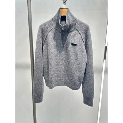 艾诺丝2025年秋冬新款半拉链立领长袖针织衫女上衣AR804117